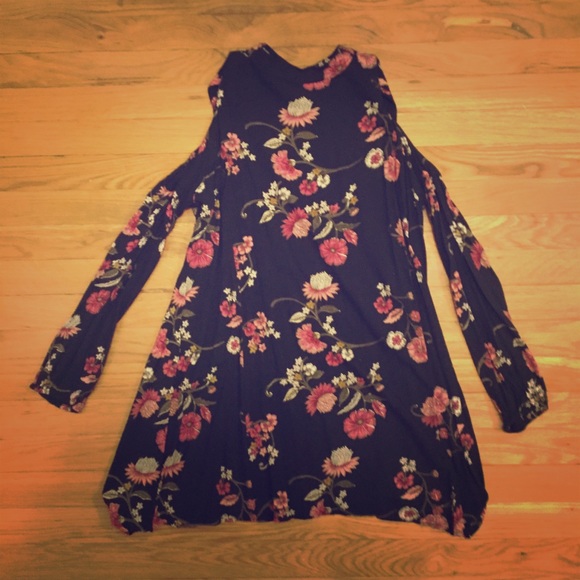 Angie Mock Neck Cold Shoulder Dress - Picture 2 of 6